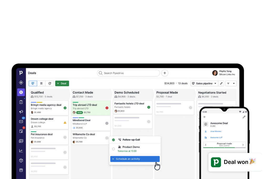 CRM Tool Pipedrive Ansicht