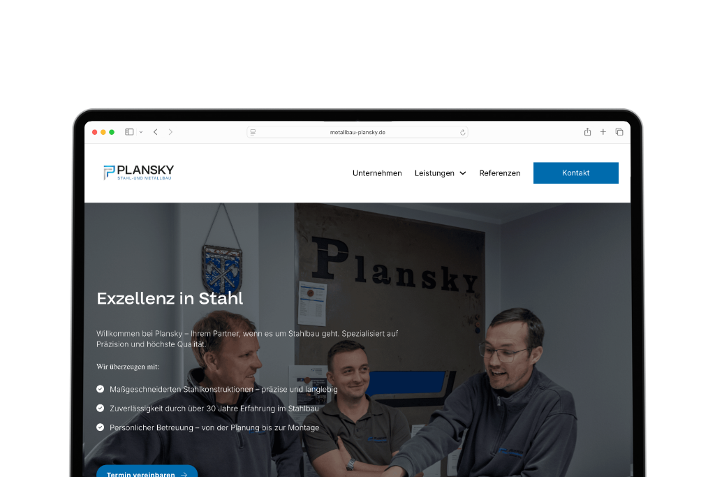 Website Referenz Firma Plansky